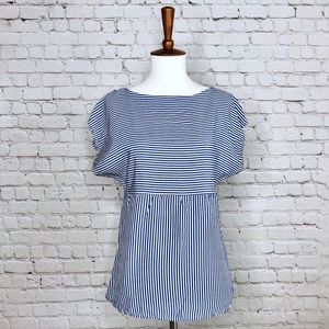 Zara Blue and White Striped Top